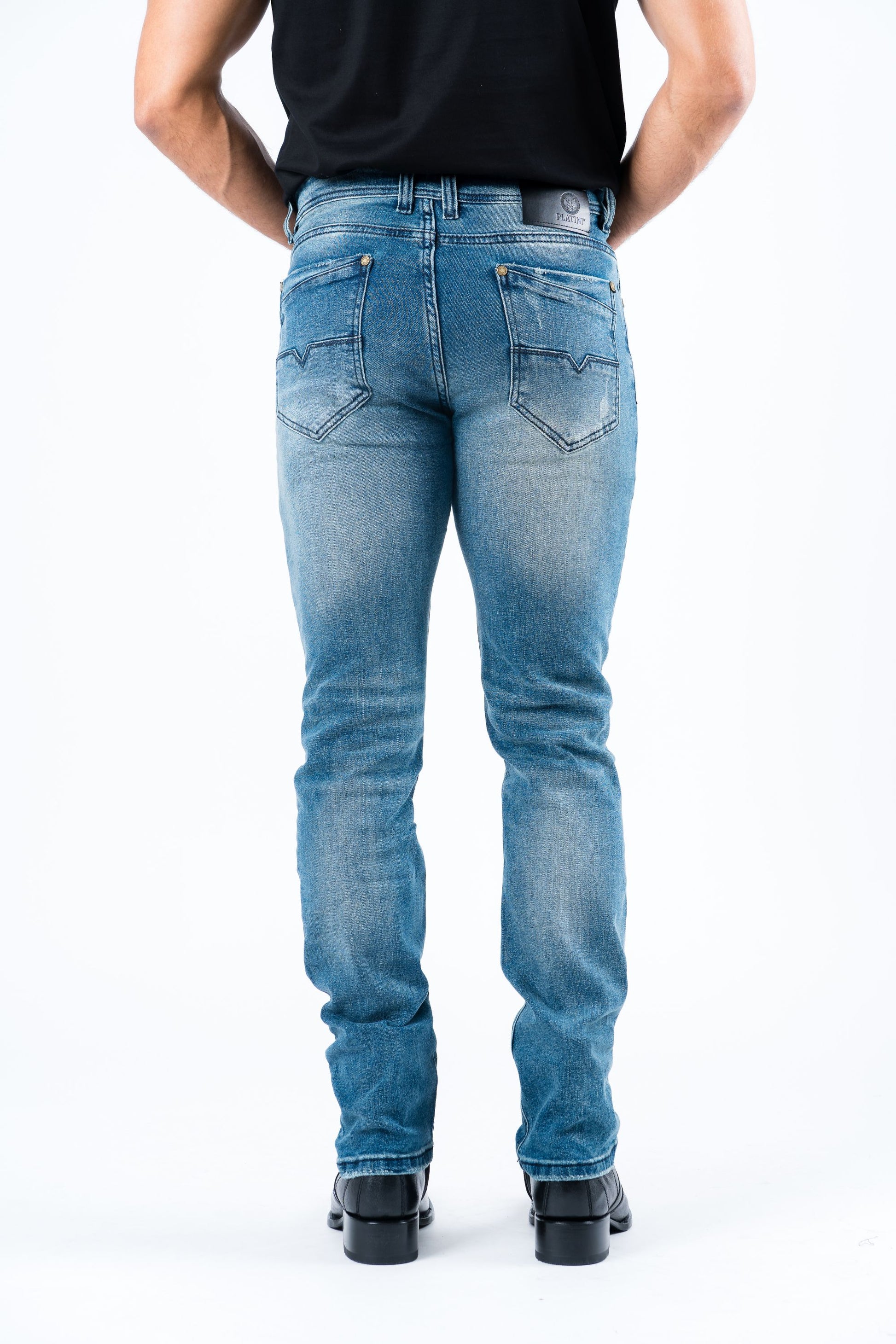 Pax Men\'s Dark Blue Fashion Platini Jeans – Stretch Slim