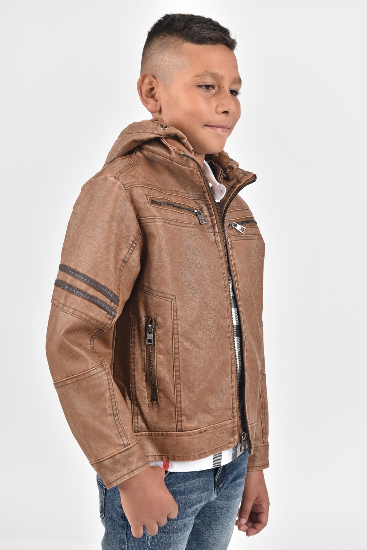 Biker hot sale jacket camel