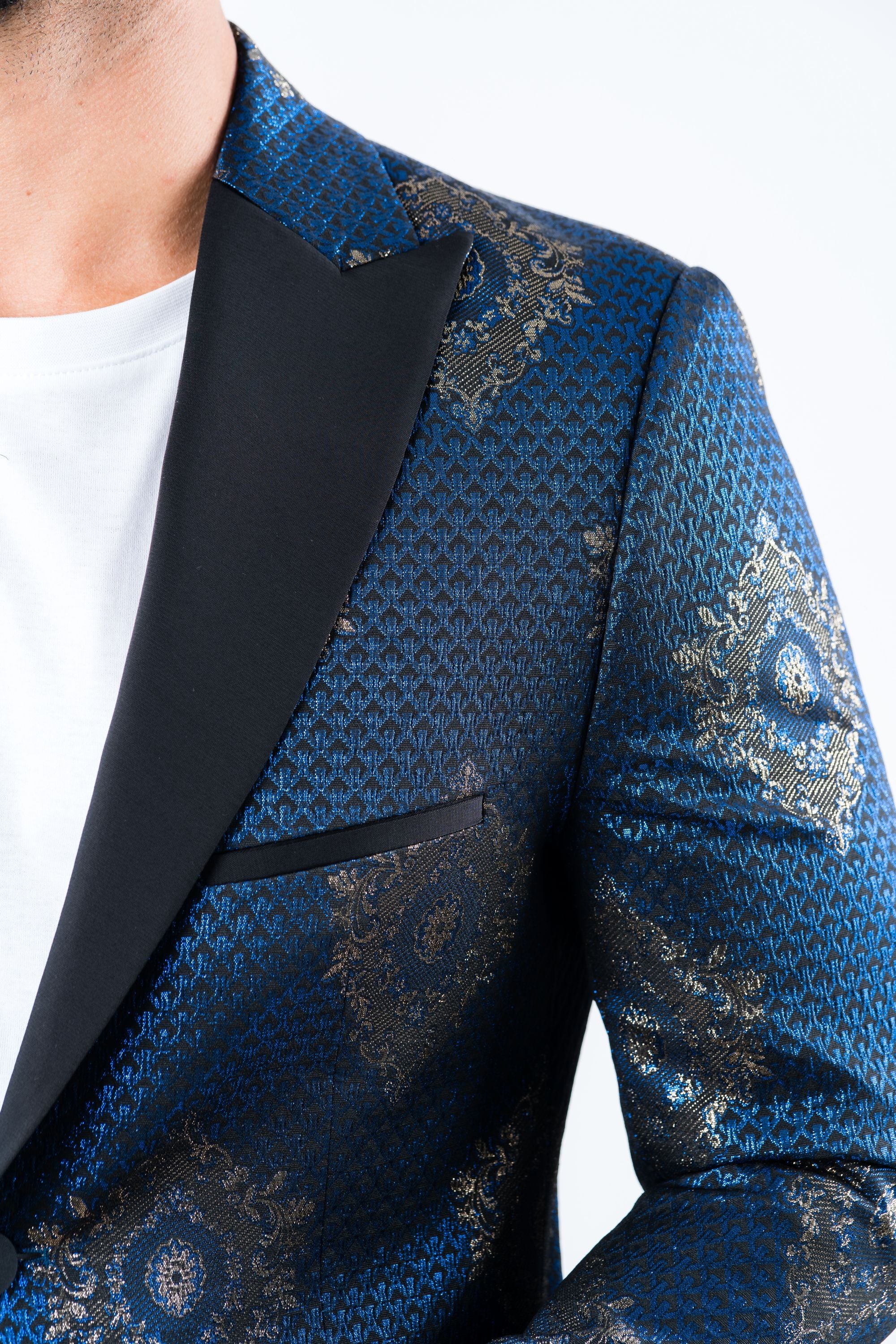 Blue hot sale printed blazer